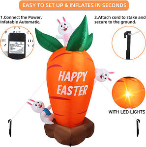 Decoración inflable <span class=keywords><strong>de</strong></span> conejo para interiores y exteriores, conejillos <span class=keywords><strong>de</strong></span> <span class=keywords><strong>Pascua</strong></span> con luz LED <span class=keywords><strong>de</strong></span> 6 pies, con zanahoria gigante, decoración inflable <span class=keywords><strong>de</strong></span> <span class=keywords><strong>Pascua</strong></span> - Product Image 5