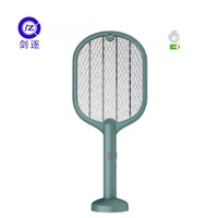 Raquette anti-moustiques électrique rechargeable JZ avec lumière LED UV 2-en-1, portée 20-50m, en ABS, affichage LED