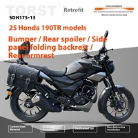 Pour les modèles Honda 190TR : Porte-bagages arrière, accoudoir arrière, sac latéral en cuir, dossier pliable, sacoche de moto en toile, bagages pour motos