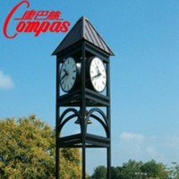 Horloges de jardin autoportantes double face de marque, mouvement mécanique, construction métallique, luminescentes dans le noir