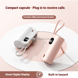 Nuovo Mini Power Bank 5000mAh portatile cavo incorporato batteria con doppia spina 5000mAh Power Bank - Product Image 3