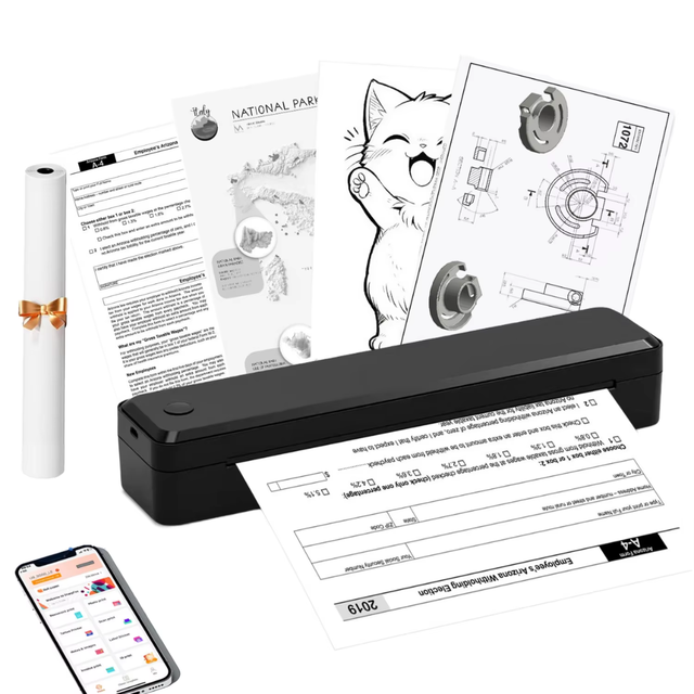 A4 Mini Pocket Thermal Printer Mobile for Handheld Inkless Document Printer for Home or Office in Stock