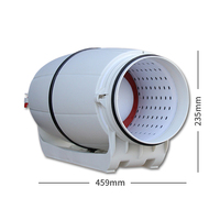 Ventilateur de conduit à flux mixte Vtronic 6 pouces pré-câblé, 320 CFM, vitesse contrôlable, pour tentes de culture/hydroponie/chauffage