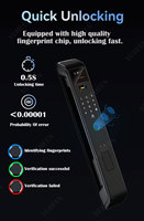Cerradura Electrónica Inteligente de Aleación de Aluminio con WiFi para Seguridad en el Hogar, Reconocimiento Facial 3D, Huella Dactilar, Código Temporal, Tarjeta Inteligente y Nube