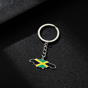Venta al por mayor de diseño personalizado de metal recuerdos turísticos <span class=keywords><strong>Jamaica</strong></span> país Mapa bandera llavero - Product Image 5