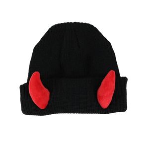 Bonnet tricoté avec cornes de démon pour adultes, hommes et femmes, casquette à cornes de démon, bonnet chaud d'hiver, chapeau hip-hop, promotion, cadeau original - Product Image 4