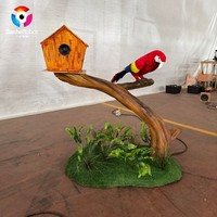 Perroquet animatronique grandeur nature 1,3 m, oiseau robot réaliste, macao électronique parlant avec capteur de mouvement pour la décoration de jardin et de patio