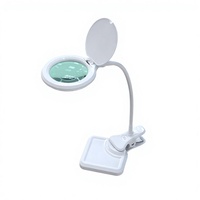 Lampe Loupe à Fixation par Pince avec LED, Lumière de Bureau Intelligente, Col Flexible, Loupe pour Réparation, Soudure, Bijoux, Montres