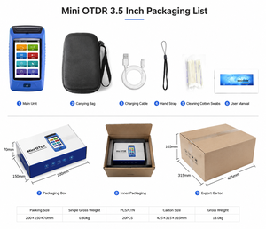 Testeur de fibre optique OTDR portable professionnel 9-en-1 avec écran tactile 3,5 pouces 1310/1550nm 22/20dB, Cartographie d'événements, VFL, OPM pour FTTH CATV - Product Image 6