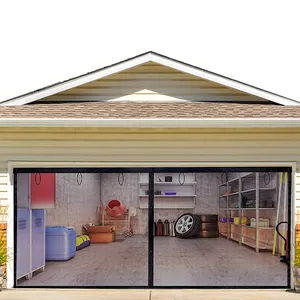 Anti-mosquito Insect Screen Black Or White Curtain Factories Mesh Screen Patio Retractable Magnetic Garage Door Screen Curtains