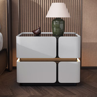 Table de chevet intelligente moderne pour chambre à coucher, avec tiroir flottant dissimulé, chargement sans fil personnalisable, capteur LED, multifonctionnelle, lot de 2 pour la salle de sport