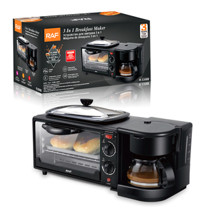Estación de <span class=keywords><strong>Desayuno</strong></span> 3 en 1 RAF R.5308 de 1050W, Horno de 7L, Cafetera de 600ml, Sartén con Control de Temperatura y Puerta de Vidrio para Cocina - Product Image 6