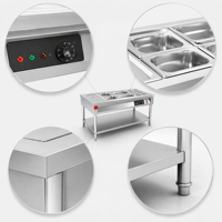 Bain-marie électrique commercial certifié CE Rohs, table chauffante pour aliments, table à vapeur pour restaurant, buffet, équipement 201 304