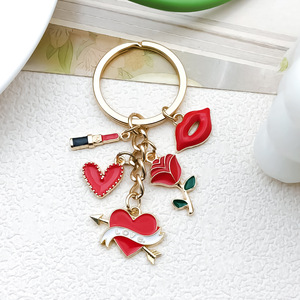Bâton magique de la Saint-Valentin <span class=keywords><strong>rouge</strong></span> élégant Love Rose Cherry Blossom Keychain Creative Love Keychain Bag Keychain Cadeau promotionnel - Product Image 1