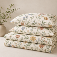 Parure de lit imprimée marguerites de jardin OEM ODM personnalisée avec housse de couette à fermeture éclair et taies d'oreiller pour la vente en gros et l'approvisionnement domestique