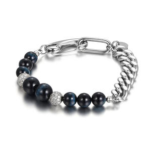 Bracelets tendance en acier inoxydable fin de haute qualité en pierre d'oeil de tigre bijoux à bas prix vente en gros - Product Image 2