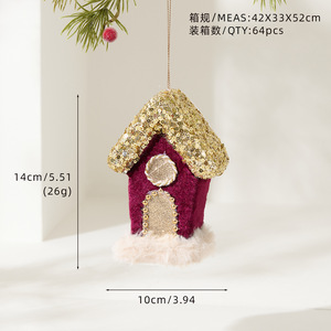 Juego <span class=keywords><strong>de</strong></span> Bolas <span class=keywords><strong>de</strong></span> <span class=keywords><strong>Navidad</strong></span> <span class=keywords><strong>de</strong></span> Terciopelo Borgoña <span class=keywords><strong>con</strong></span> Adornos Colgantes <span class=keywords><strong>de</strong></span> Casa <span class=keywords><strong>de</strong></span> Champiñones y <span class=keywords><strong>Bastones</strong></span> <span class=keywords><strong>de</strong></span> <span class=keywords><strong>Caramelo</strong></span> para Árbol <span class=keywords><strong>de</strong></span> <span class=keywords><strong>Navidad</strong></span> - Product Image 5