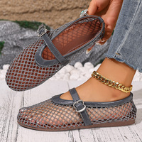Chaussures plates respirantes en maille à semelle souple pour femmes, taille plus, nouveau style