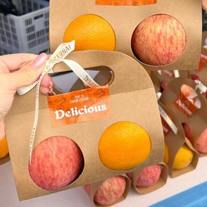 Sac d'emballage orange <span class=keywords><strong>vide</strong></span> portable personnalisé emballage universel de fruits boîte-cadeau pliable en papier kraft sac cadeau pomme unique - Product Image 6