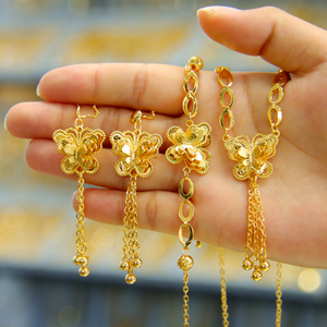 Conjunto de Joyería de Mariposa que No se Deslustra, Chapado en Oro de 21k, Elegante Collar con Colgante para Novia, Conjuntos de Joyería para Bodas y Fiestas - Product Image 3