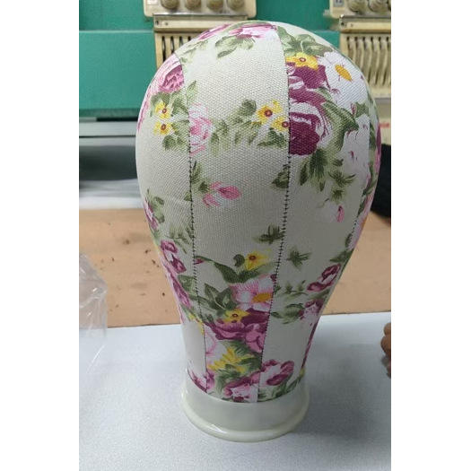 หุ่นศีรษะผ้าลายดอกไม้ [เส้นรอบวงศีรษะ 55 ซม.]