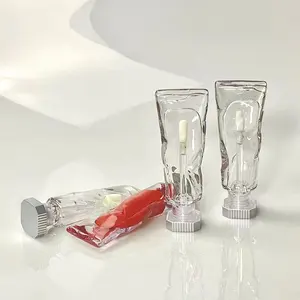 Einzigartige leere Zahnpasta Form Lip gloss Tube Großhandel Clear Lip gloss Tube mit Zauberstab für kosmetische Verpackung