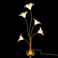 Lampu Lantai LED Magnolia Romantis Akrilik Besi Bentuk Bunga Lampu Listrik Berkabel AC 110V 220V Dekorasi Pernikahan