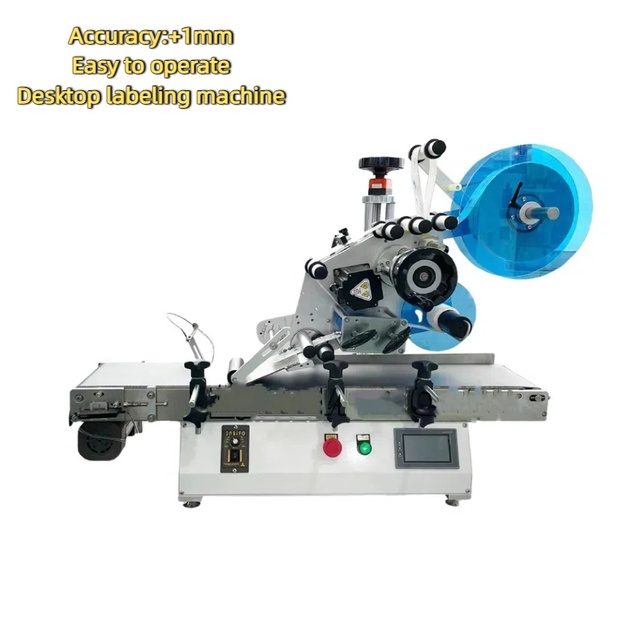 High Accuracy Automatic Flat Labeling Machine for Square Bottle for Glass Paper Pouch Bag Packaging Surface Sticker