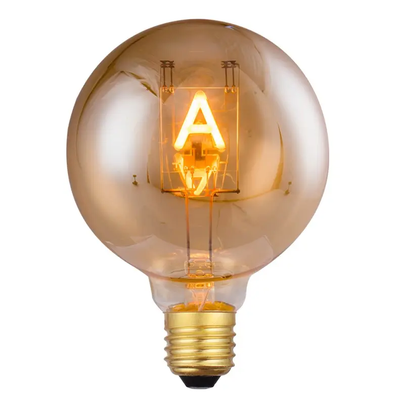Glühbirne im Edison-Stil G80 1W 50LM E27 Buchstabe A oder B Muster Innen beleuchtung LED-Filamente Lampen
