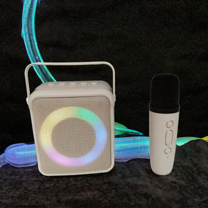 पोर्टेबल 5w यूएसबी कराओके स्पीकर rgb एकीकृत माइक्रोफोन छोटे बास वायरलेस डीसी बैटरी होम थिएटर पार्टी वाई-फाई 2 माइक - Product Image 3