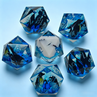 Dés à six faces géants en résine faits à la main, personnalisés, à bords tranchants, dés polyédriques pour D&D, avec logo et figurine intérieure personnalisés, dés décoratifs de collection
