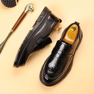 Chaussures décontractées carrées pour hommes, design original, mocassins Oxford à lacets, dessus en cuir, légères, respirantes, antidérapantes, pour l'extérieur - Product Image 3