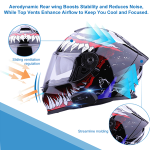 Casque de moto de course de haute qualité DOT, vente en gros d'usine, casque de moto avec casque Bluetooth intégré, casque intégral pour moto - Product Image 3