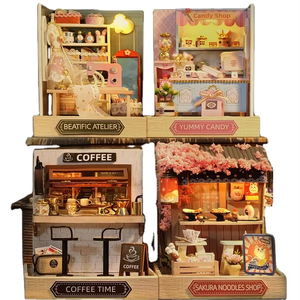 Charmant kit de maison de poupée en bois à monter soi-même - Mini-cottage à assembler, activité créative, idée de cadeau attentionné <span class=keywords><strong>pour</strong></span> les <span class=keywords><strong>femmes</strong></span> 51-100 - Product Image 1