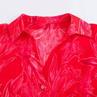 PB&ZA Femme 2024 Nouvelle Collection Été Chemisiers Transparents Imprimé Fleuri Chic Vintage Manches Longues Blusas Blouses Chic