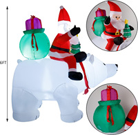 Decoraciones Navideñas para Exteriores, Globo Inflable con Luz LED, Modelo para Fiestas, de Poliéster