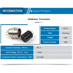 GX12 Butt Type 2/3/4/5/6/7 Pin maschio femmina Docking Power spina Aviator presa elettrica per aviazione connettore circolare