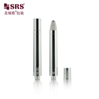 Flacon à bille massante sous vide 15 ml en argent brillant de qualité supérieure pour sérum contour des yeux