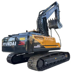 Excavadora de cadenas Hyundai HX220HD usada de 22 toneladas, modelo 2023, incluye motor, caja de cambios y bomba, maquinaria de construcción de marca coreana - Product Image 1