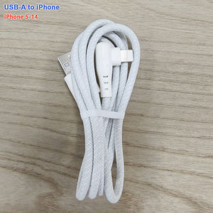 สายชาร์จ <span class=keywords><strong>USB</strong></span> A เป็น Lightning รูปตัว L ทนทานต่อการงอ สีขาว แบบถัก 1 ม. 1.5 ม. 2 ม. 3.28 ฟุต ขายส่งสำหรับ iPhone - Product Image 2