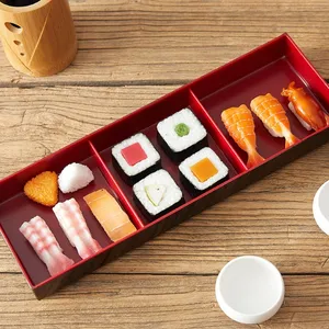 Sushi zum Mitnehmen Mittagsbox japanische dreieckige Raster-Lunchbox japanische Bento-Schachtel