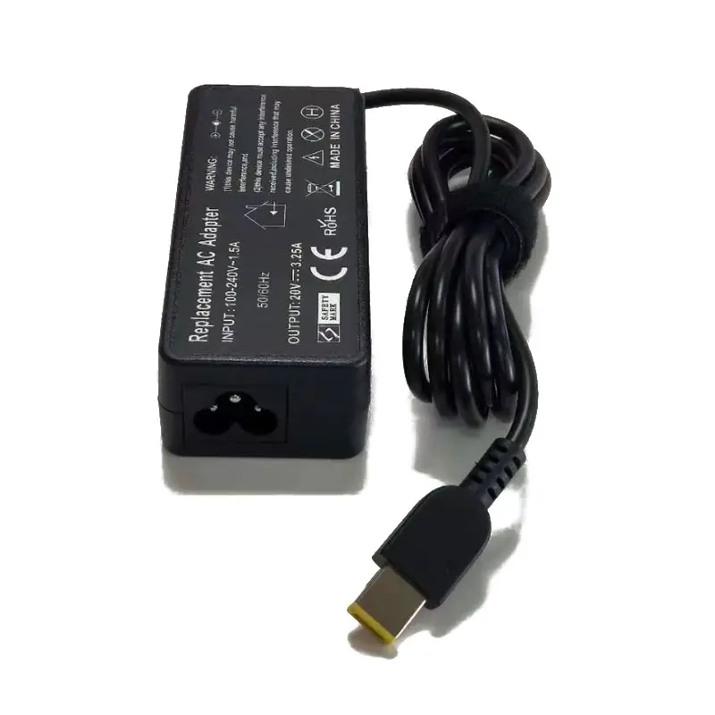 Universal Grosir Kualitas Tinggi AC Adapte 65W 20V 3.25A Konektor USB untuk Lenovo Laptop Charger