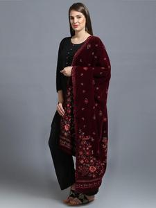 Designer Velvet Embroidery <b>Shawls</b> - Product Image 4