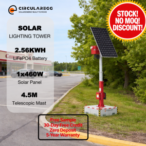 Torres de Iluminación Solares Portátiles de 460W con Paneles Solares, Remolque de Luz LED Móvil, 1 Unidad en Venta, Batería de Alta Resistencia, IP65 - Product Image 1