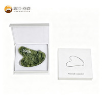 Jiwan Lejia – Rouleau de jade HD et planche Gua Sha personnalisables avec logo, masseur facial pour les poches sous les yeux et les rides, thérapie spa de marque