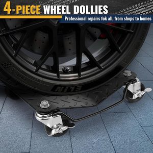 Chariots de manutention en forme de <span class=keywords><strong>V</strong></span> avec freins, chariot de manutention pour roues de voiture, chariot de manutention pour pneus, patins de manutention pour voitures, camions, remorques, motos, 16x12 pouces - Product Image 4