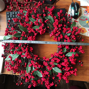 Guirnalda Navideñ<span class=keywords><strong>a</strong></span> Decorativa para el Hogar con Bayas Rojas, Frutos de Acebo y Ratán, Guirnalda de Bayas Rojas, Gran Venta - Product Image 6