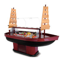 Équipement de réfrigération Buffet 1870mm conteneurs à Double canal comptoir de Bar à salade en bois