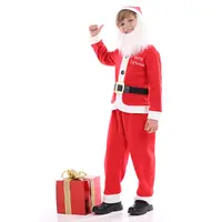 Kerst Nieuwe Kerstman Gekleed Als Kinderen Sneeuw Hoed Kerstman Baard Van Kinderen Kostuum Suits Sets Voor Kids meisjes Jongens