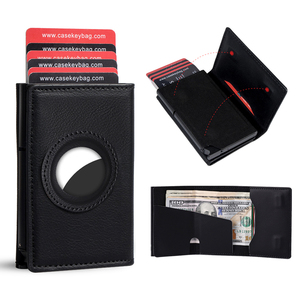 Wholesale Premium Real Leather RFID Secure Popup Smart <b>Wallet</b> Open Closure Short Length Unisex Anti-Theft Card <b>Holder</b> - Product Image 2